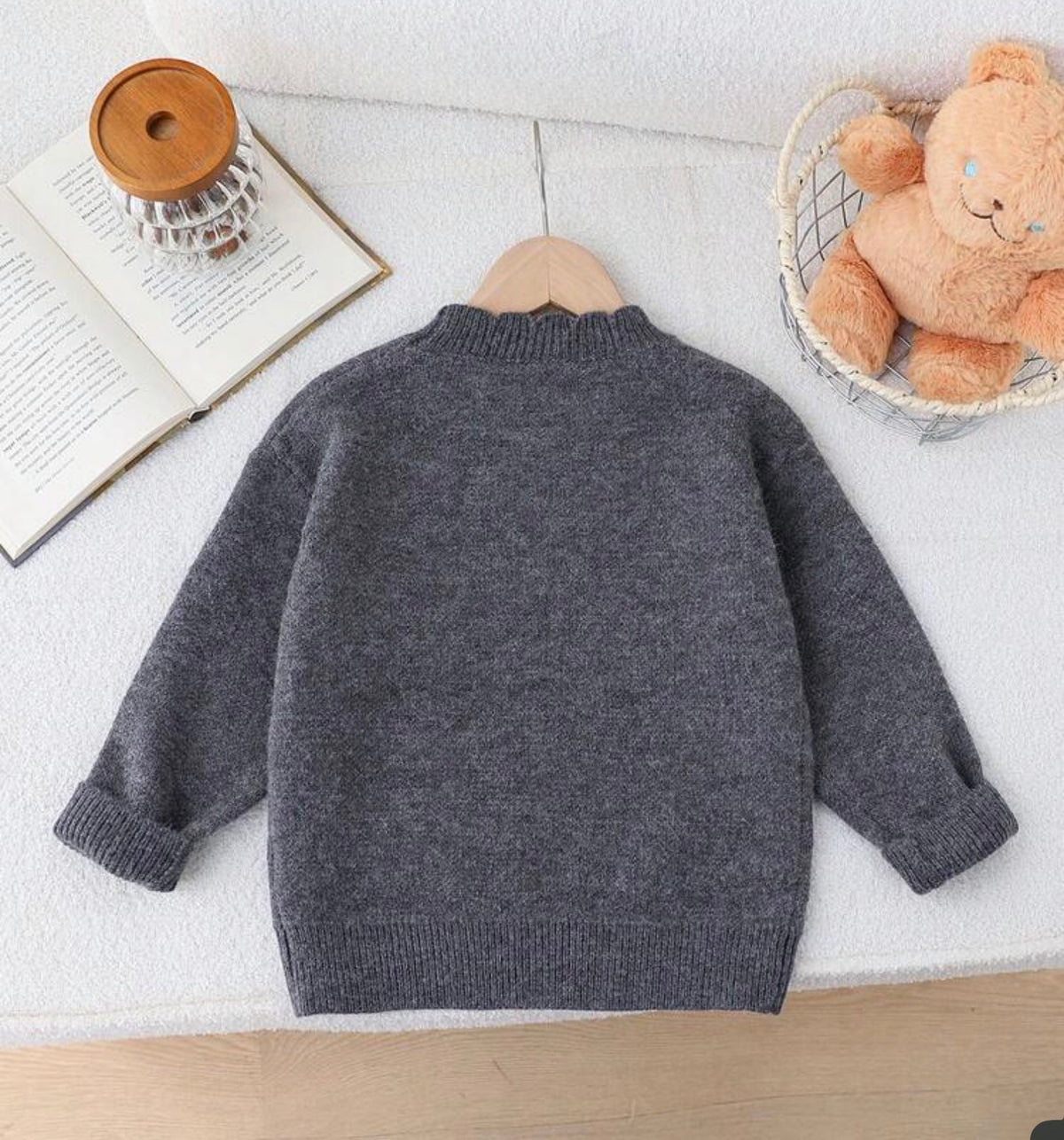 Crew Neck Sweater,Cute Puppy & Bow Decor Yarn Warm Autumn