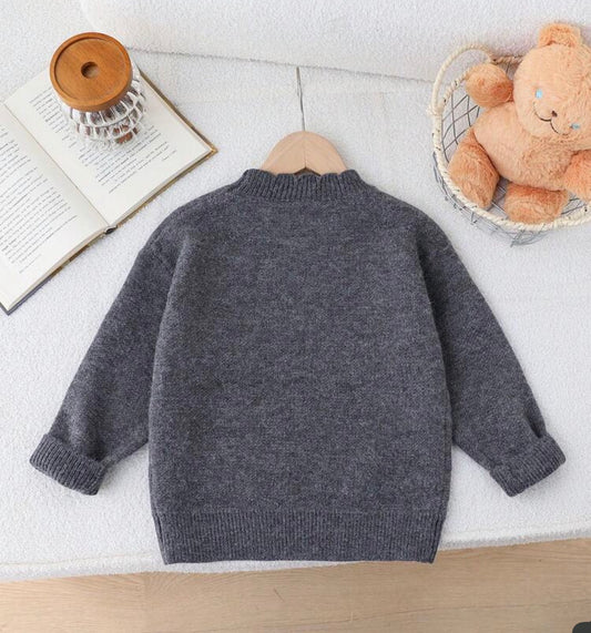 Crew Neck Sweater,Cute Puppy & Bow Decor Yarn Warm Autumn
