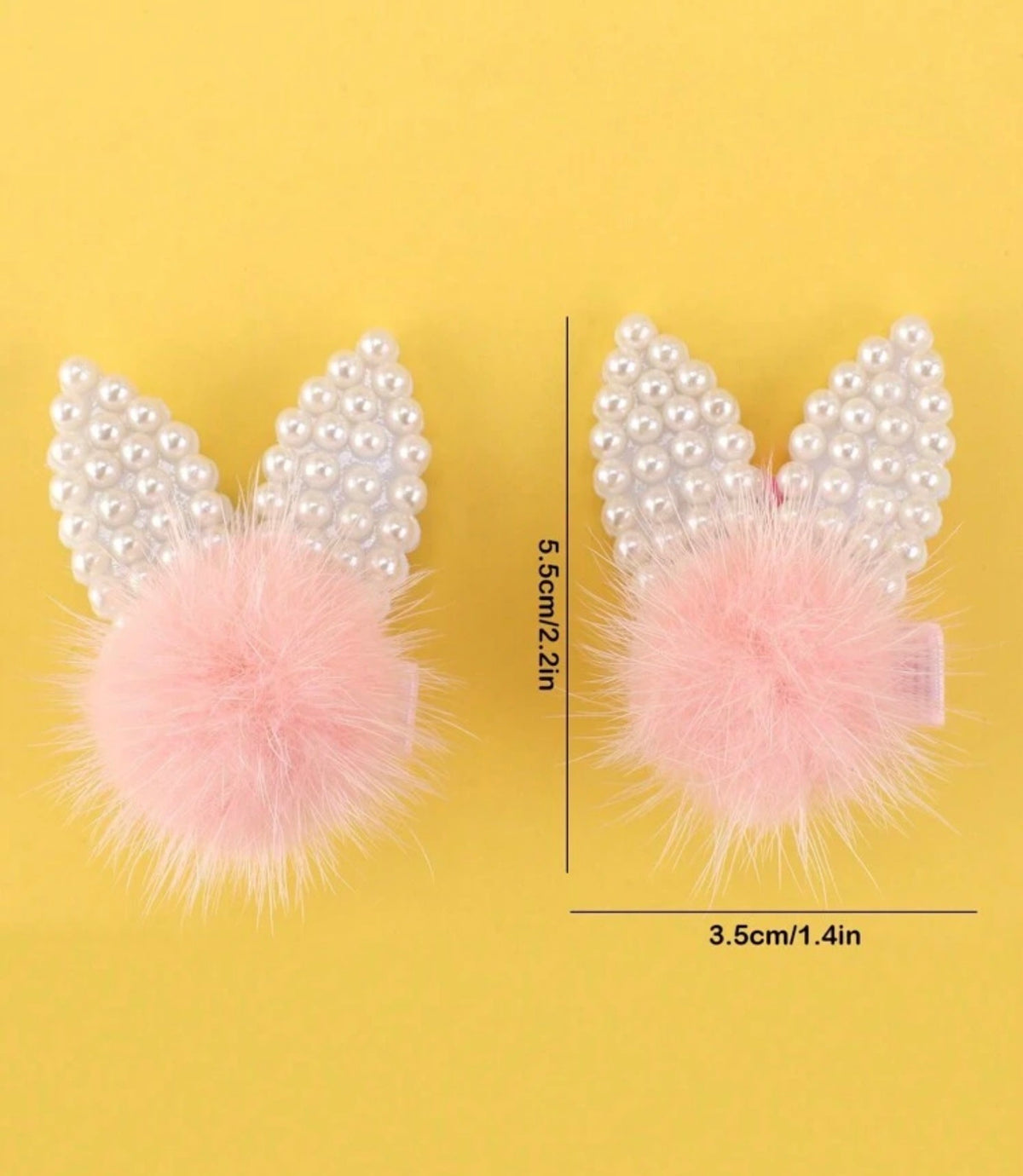 2pcs EasterBunny Bow Hair Clips