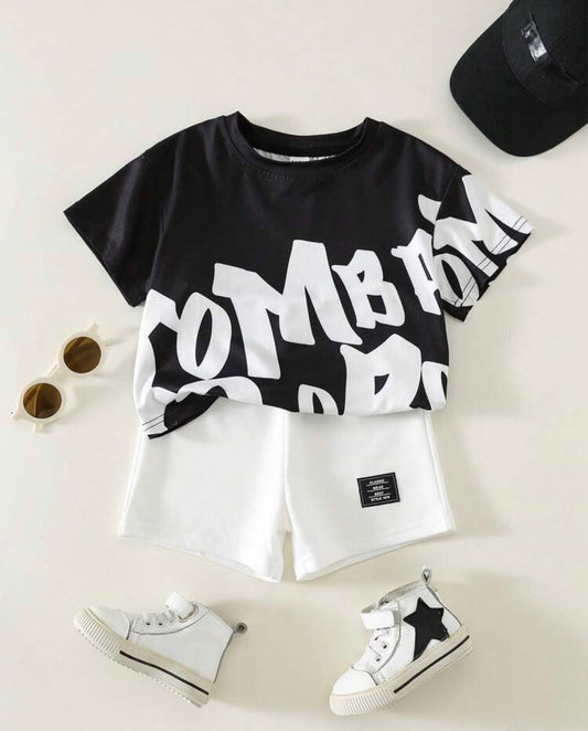 2pcs Baby Short Sleeve T-Shirt And Shorts Set