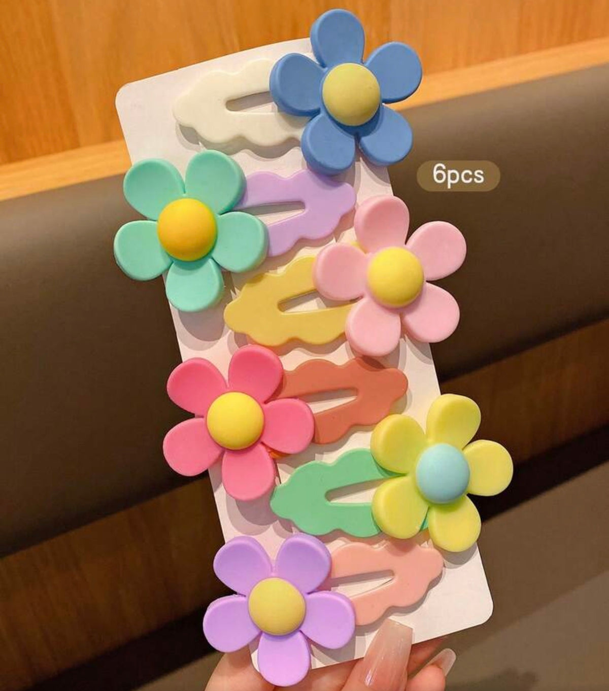 6pcs Cute Floral Hair Clips, Korean Hair Accessories