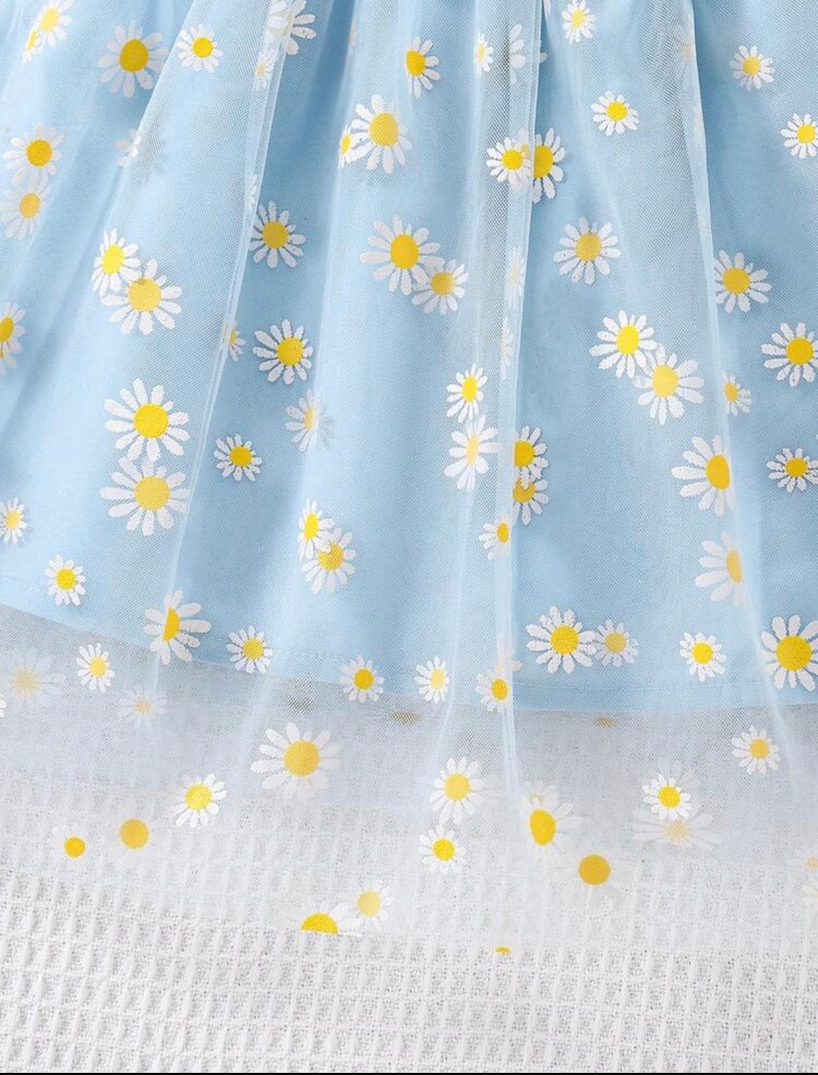 Daisy Floral Print Round Neck Dress