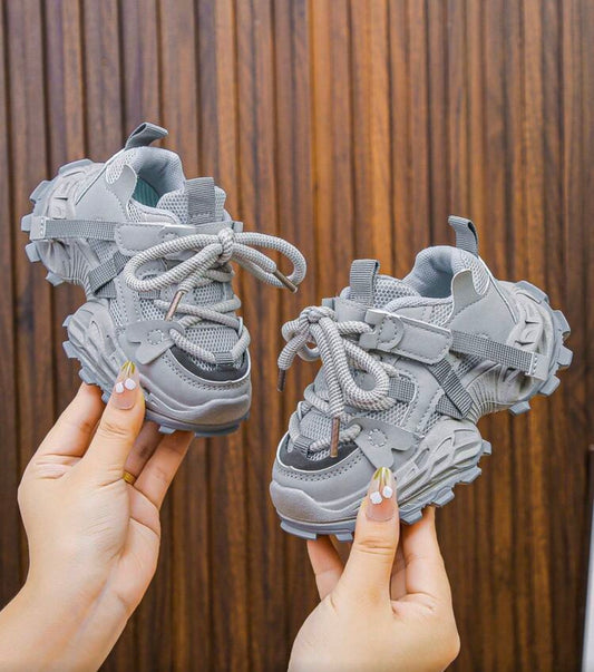 Thick-Sole Chunky Sneakers Breathable Mesh Upper, Soft Non-Slip