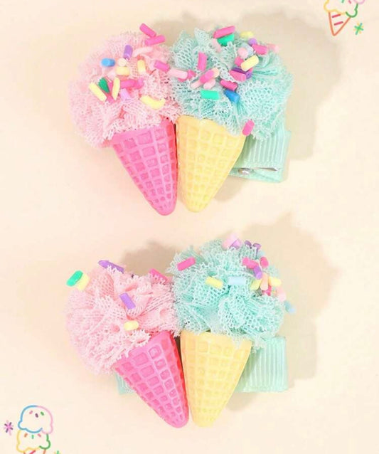2pcs Ice Cream Hair Clips