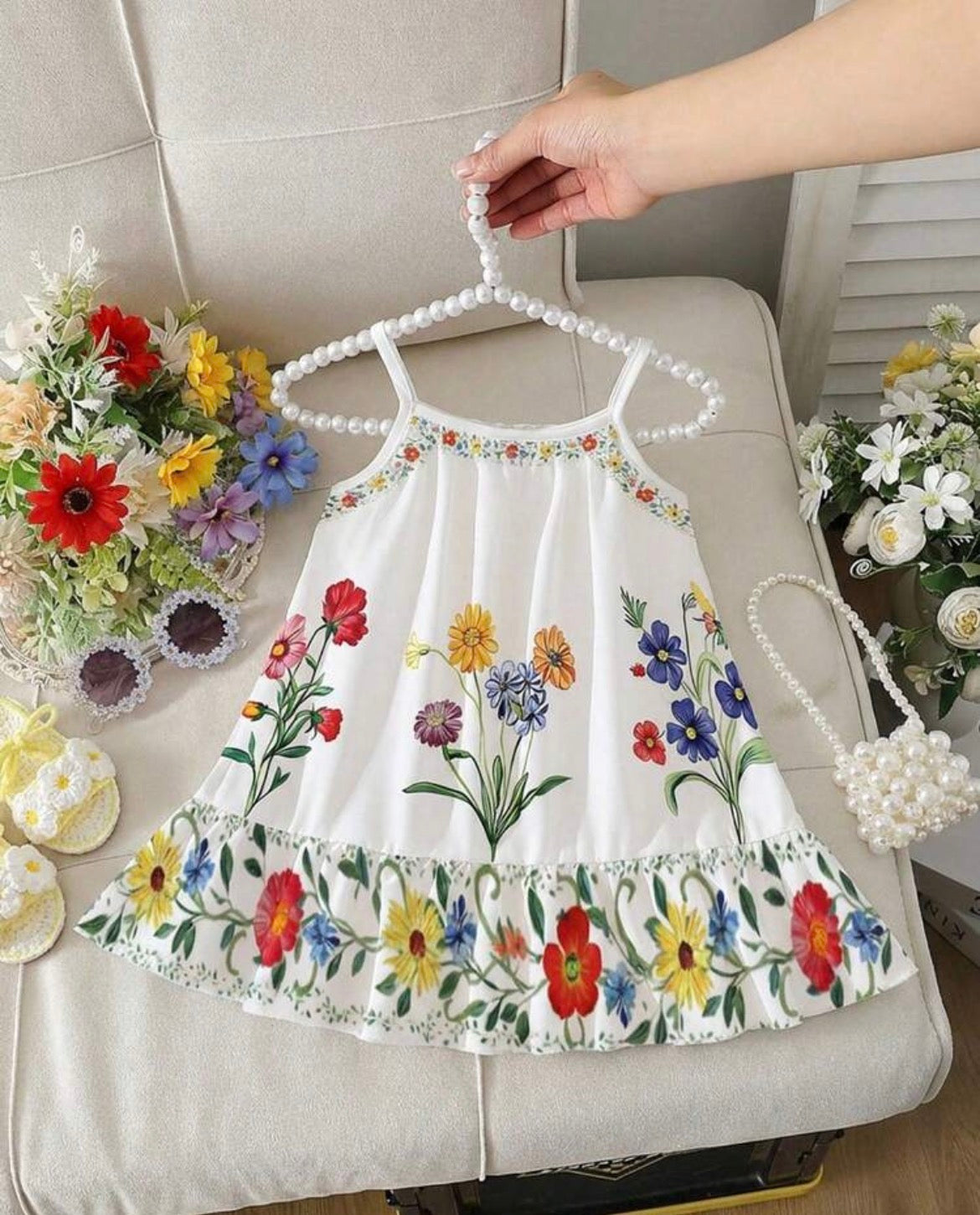 White floral printed frock