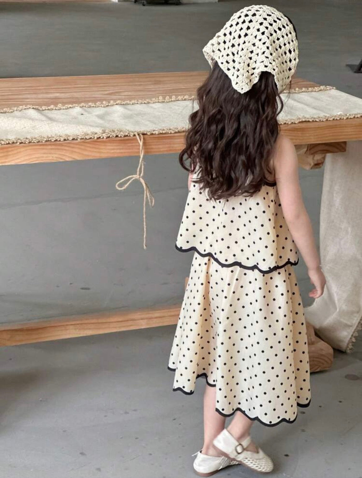 2pcs/Set Polka Dot Sleeveless Top And Skirt