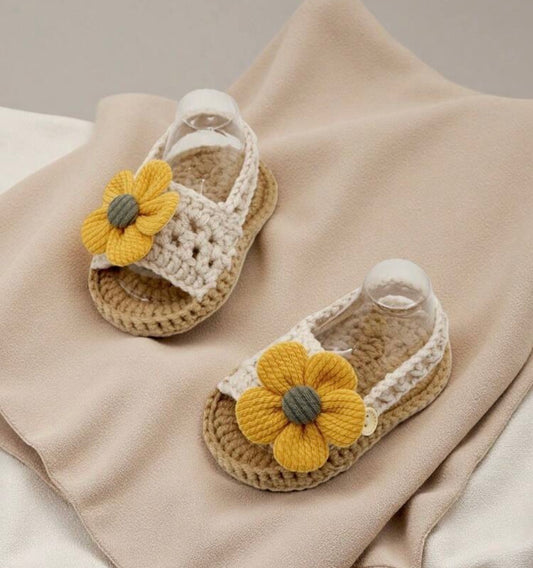 1 Pair Crochet Knitted Infant Sandals
