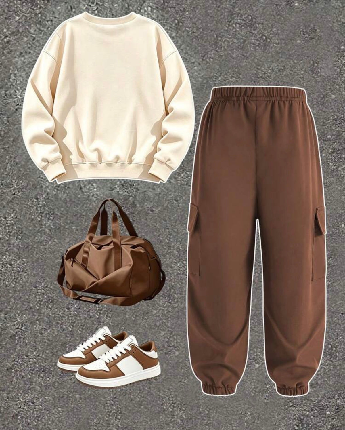 2pcs Young Boy Fashion Crew Neck Short Sleeve T-Shirt & Long Pants Set