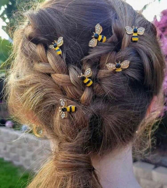 Crystal Glazed Bee Straight Clips