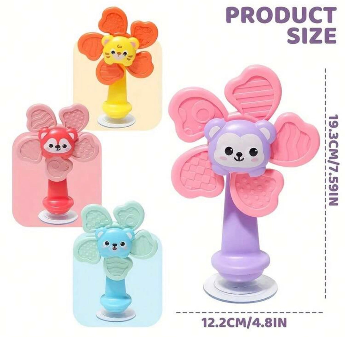 Sensory Toys With Suction Cup - Movable Rattle