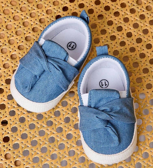 1 Pair Bow Knot Fabric Flat Casual Shoes
