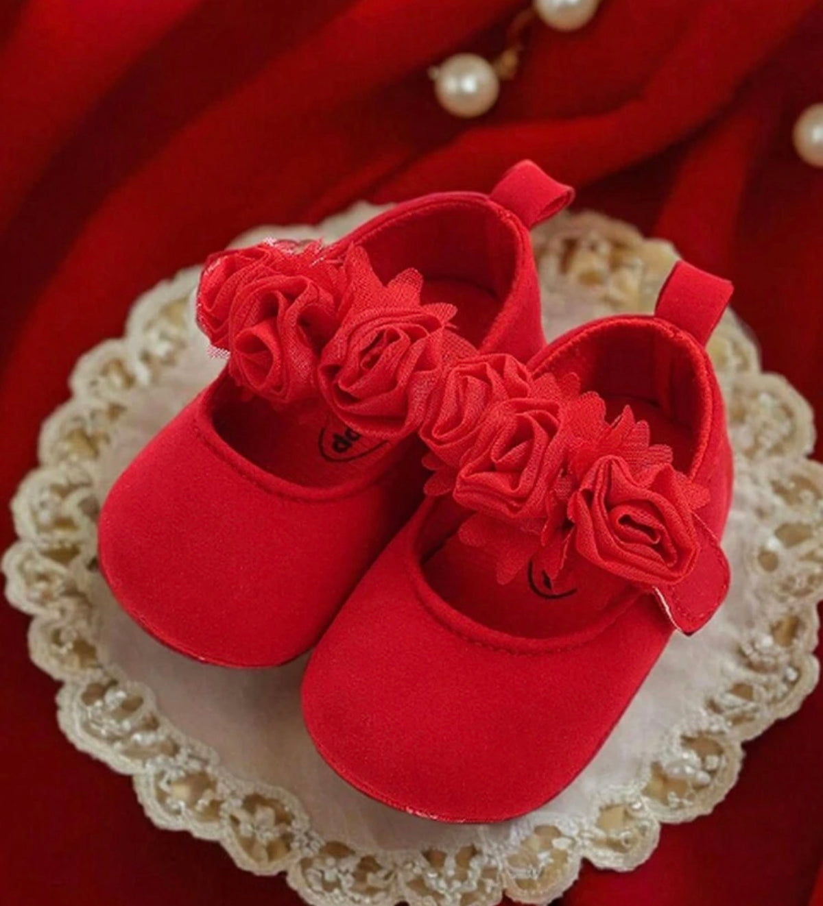 Christmas Mary Jane Flats, Bow Flower Princess Shoes