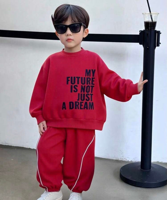 Graphic Crew Neck Long Sleeve Winter Hoodie Sweatshirt And Sweatpants Set