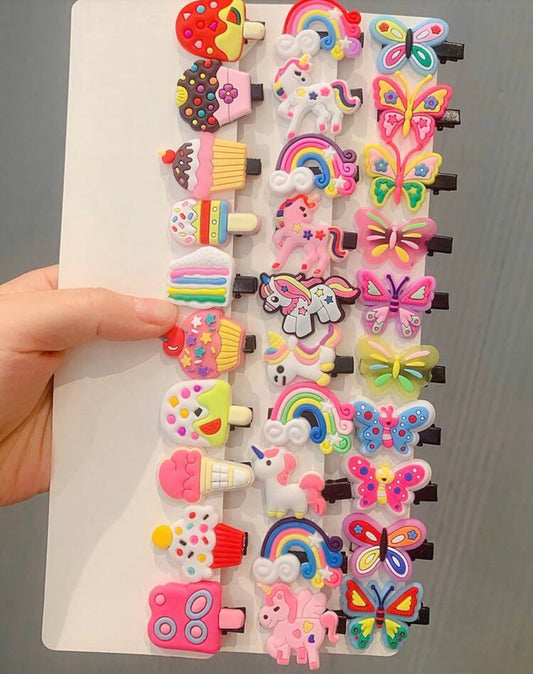30pcs/Set Colorful Cartoon Hair Clips