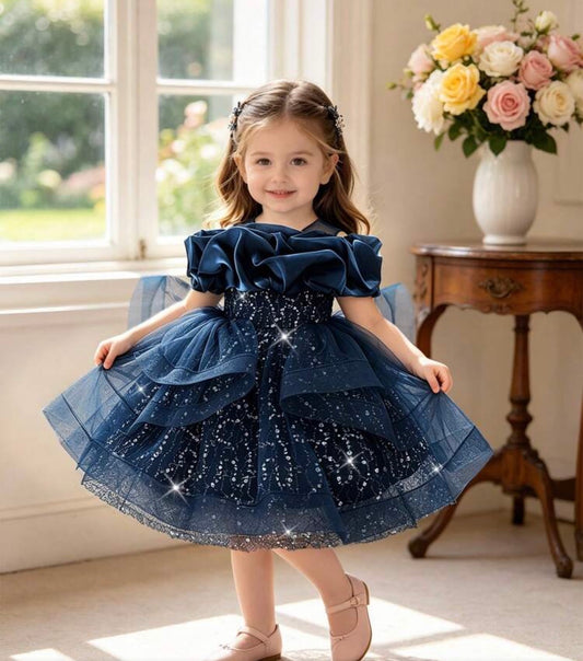Sequin Tulle Glamorous Puffy Princess Dress Headband Not Included