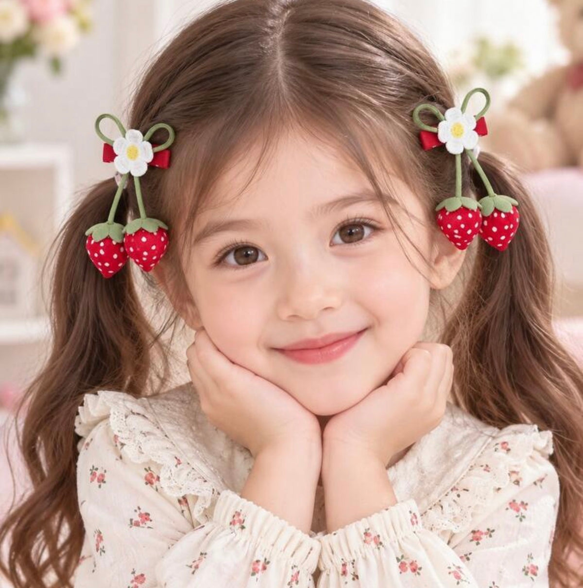 2PCS Strawberry Hair Bow