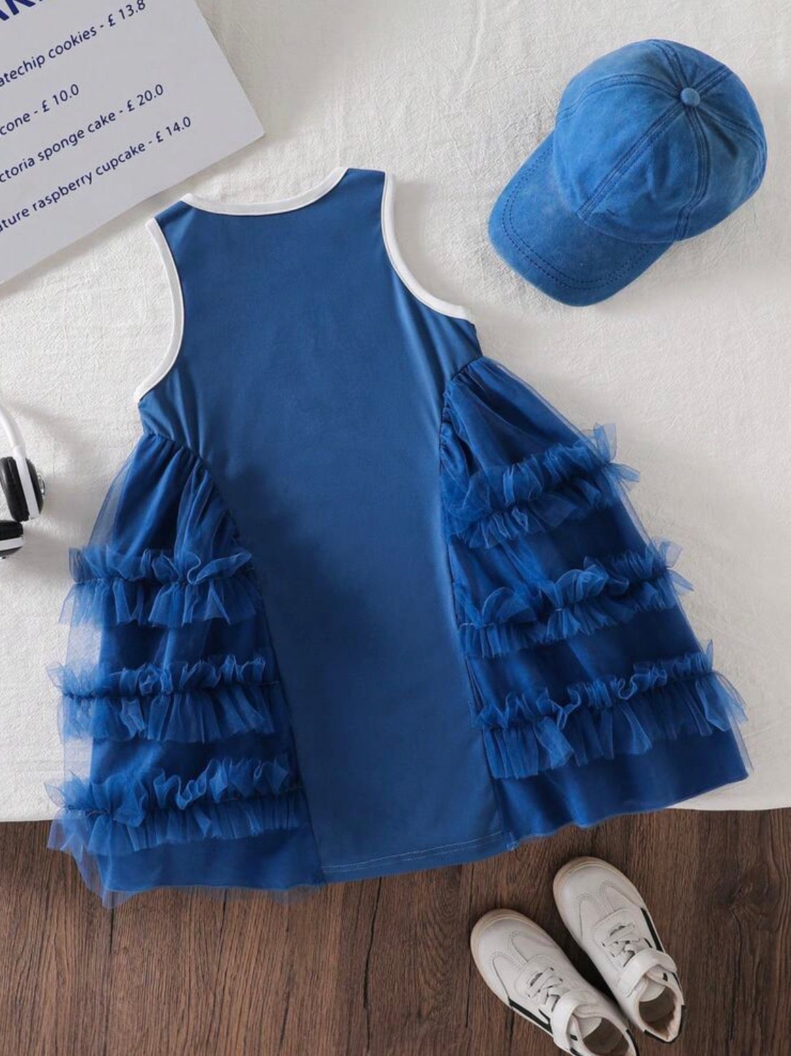 Mesh Patchwork Bow Sleeveless Dress