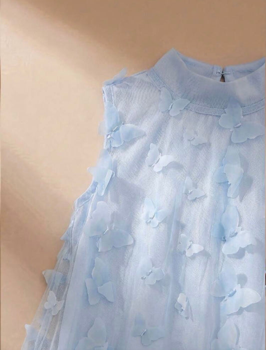 Solid Color Sleeveless Ruffle Collar l Dress