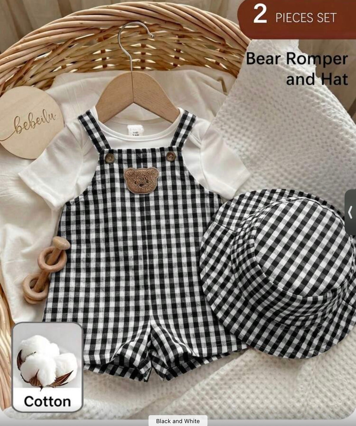Baby Boy Patch Bear Patch Romper