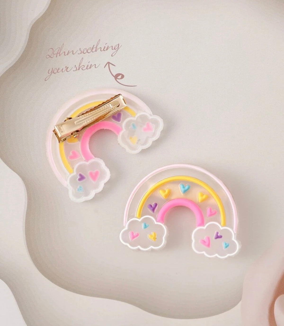 2pcs/Set Rainbow Cloud Hair Clips 3D
