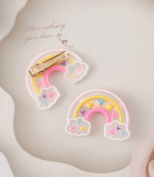 2pcs/Set Rainbow Cloud Hair Clips 3D