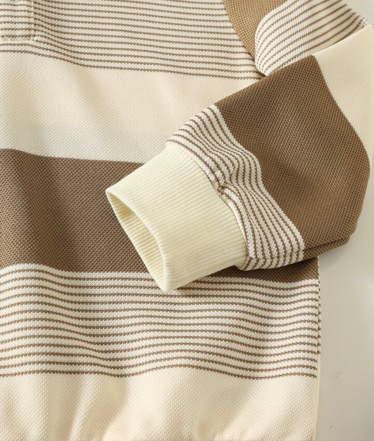 Striped Long Sleeve Top + Overalls 2 Pieces Set