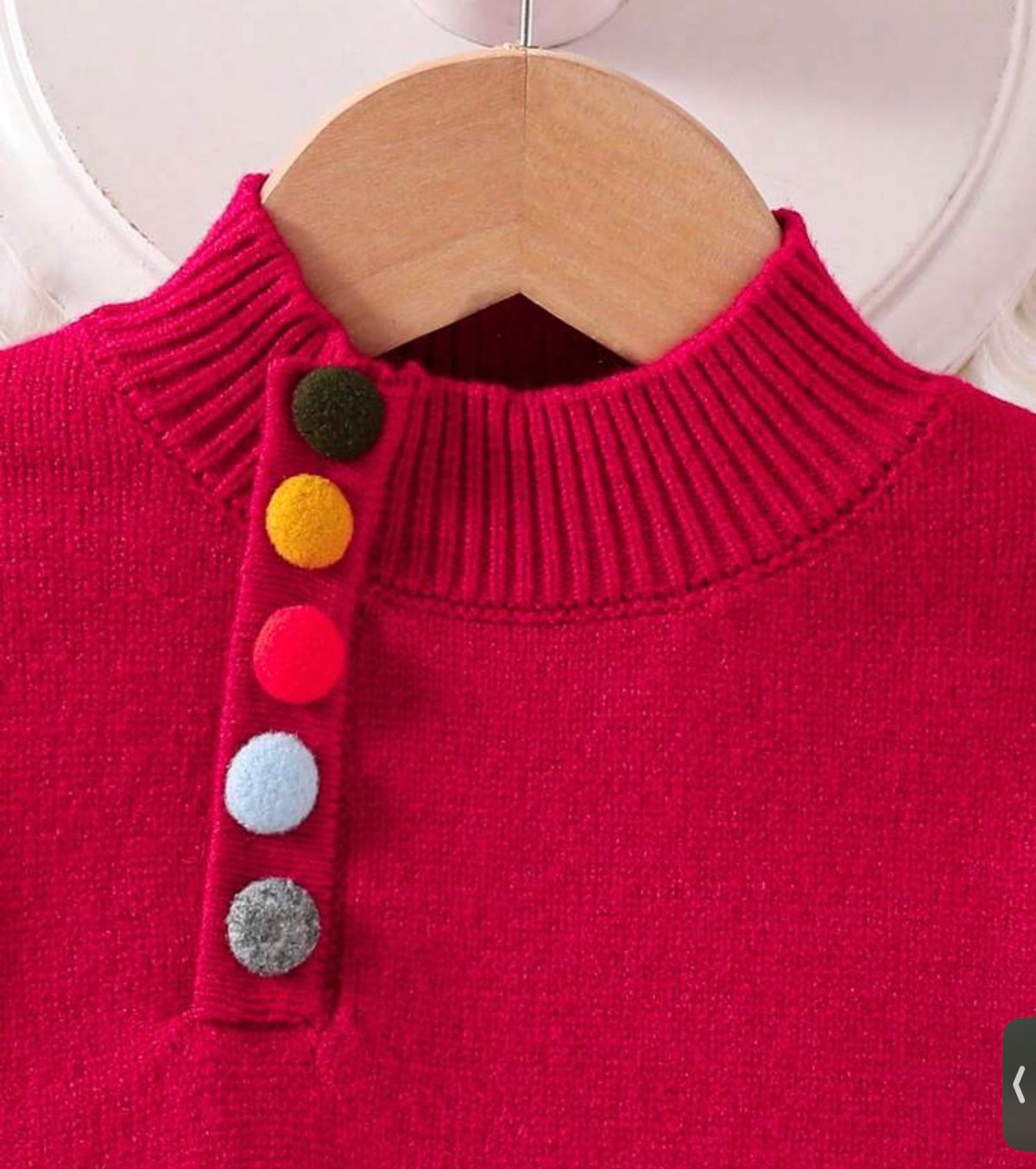 Handmade Colorful Button Decor,Red Autumn