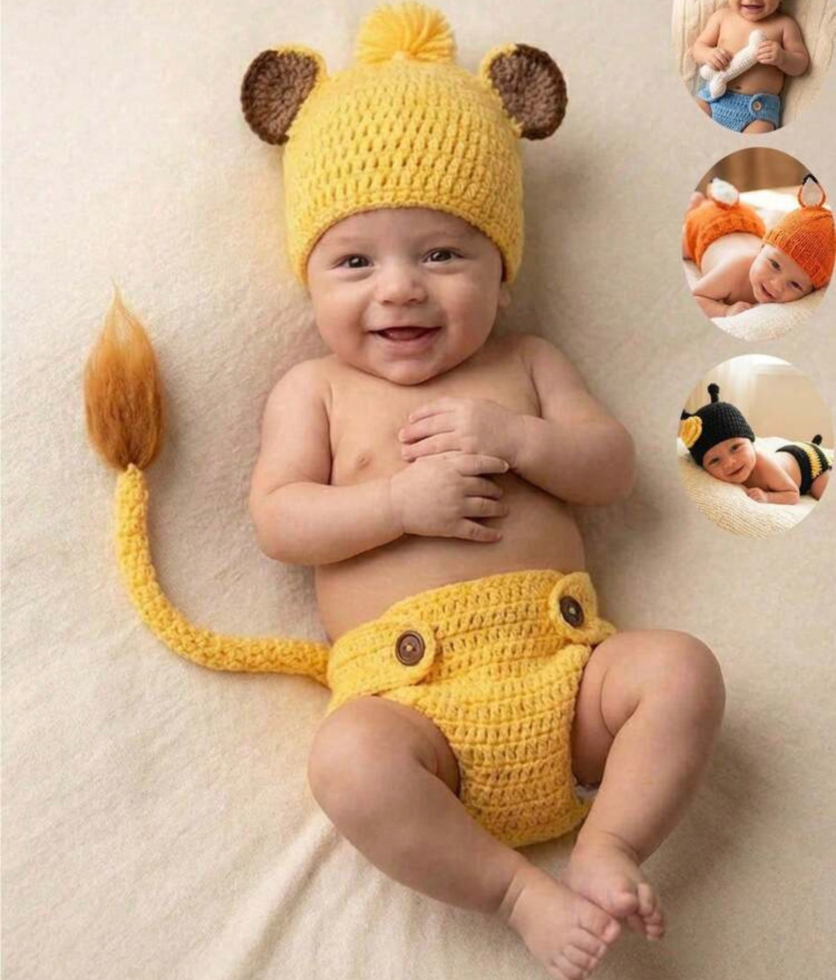 Newborn Baby Lion Photography Props Outfit