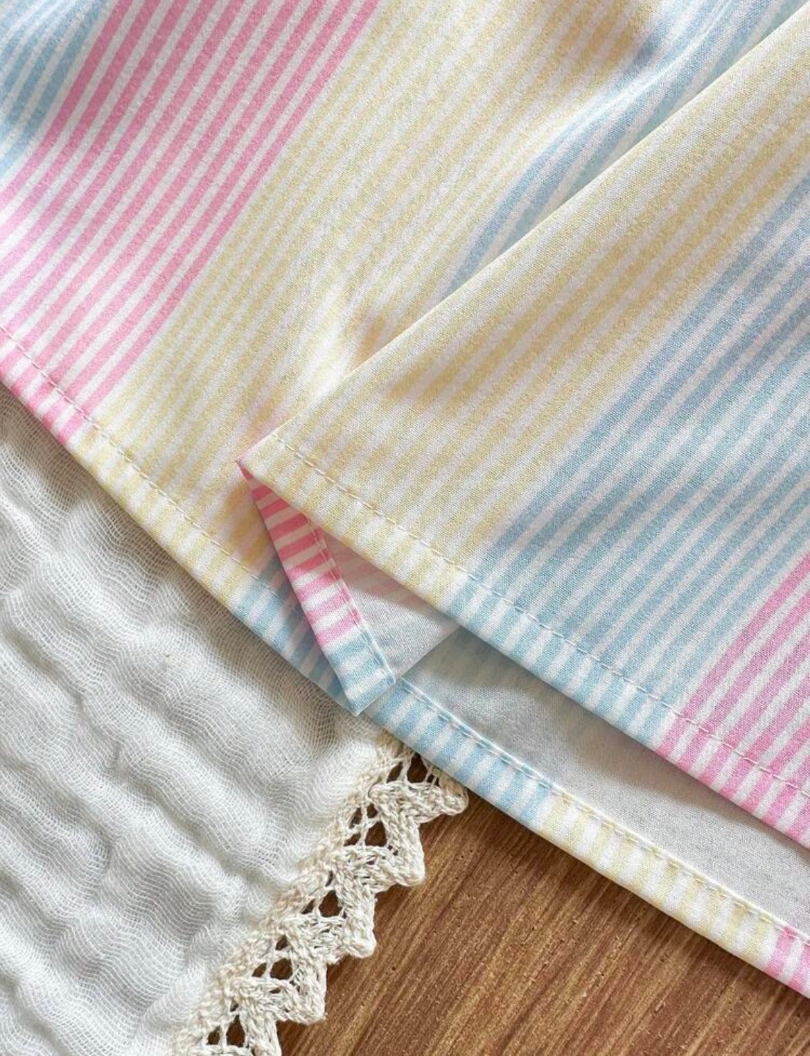 Floral ribbon Patchwork Striped A-line
