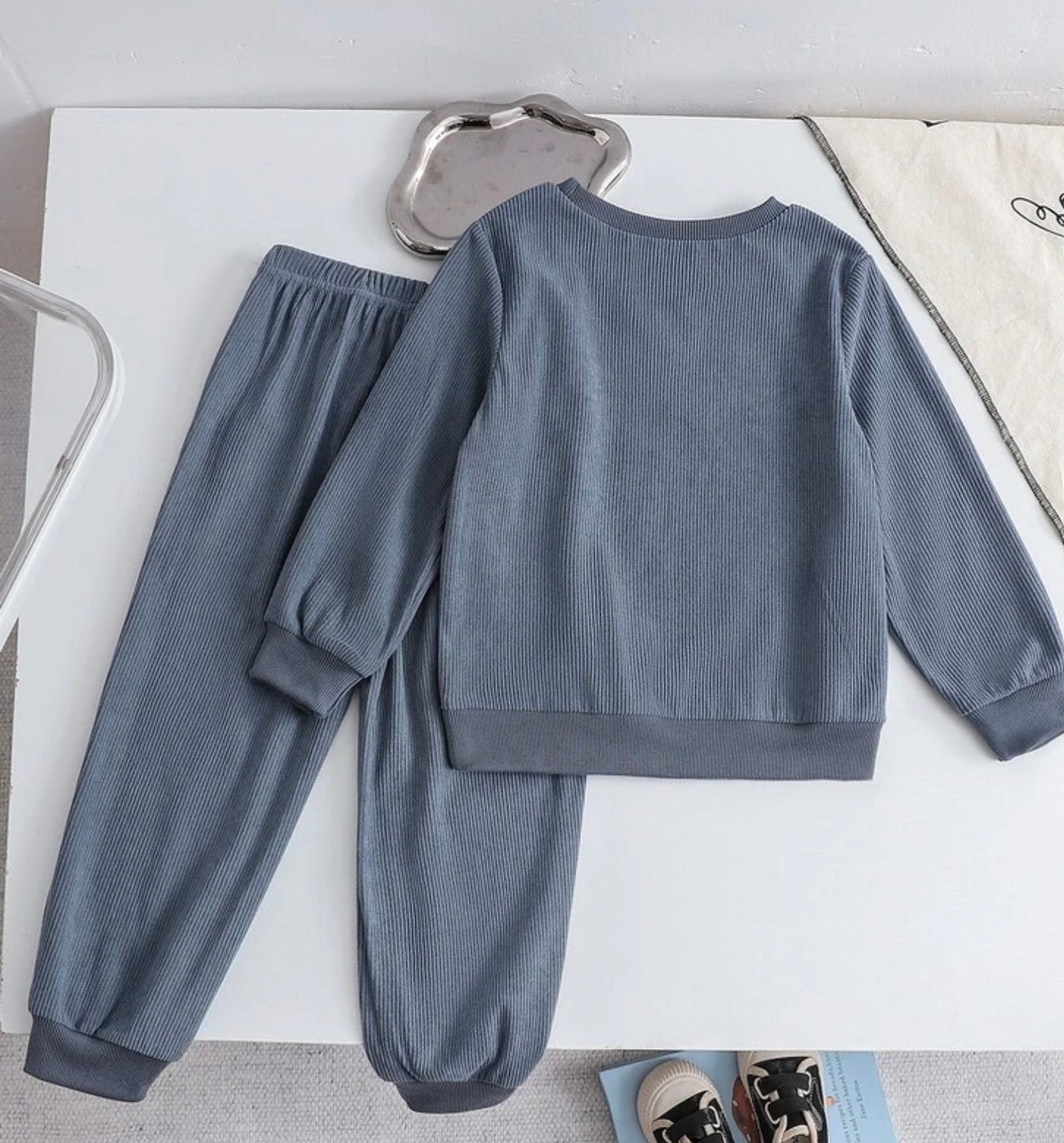 2pcs Crew Neck Sweatshirt + Long Pants