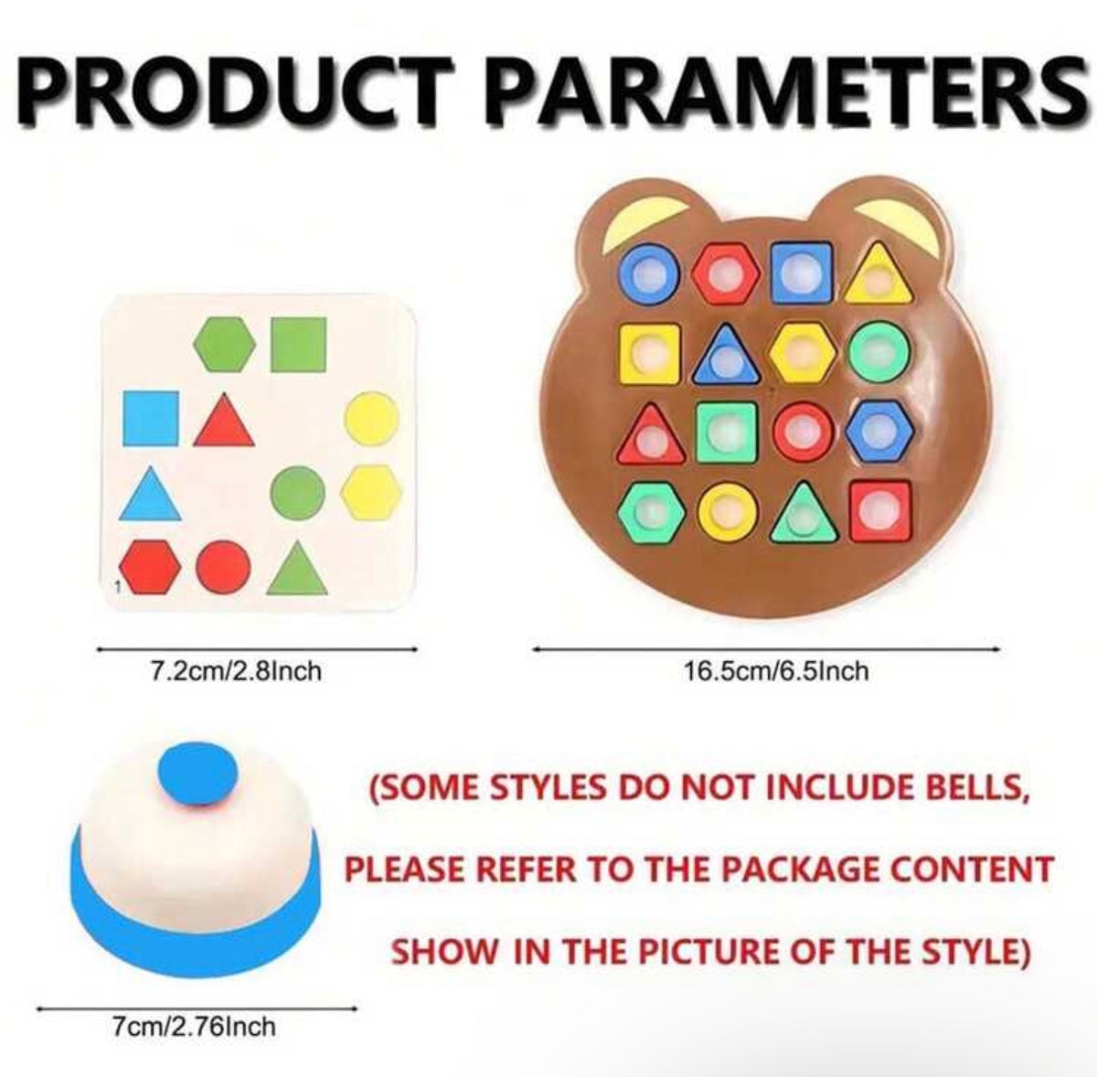 1pc Geometric Shapes Matching Pair Game
