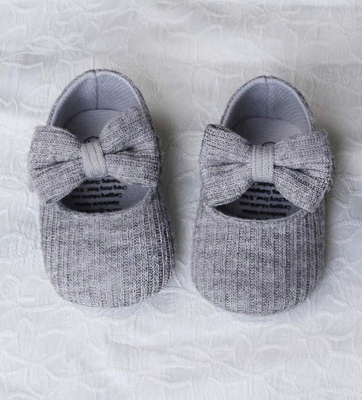 1 Pair Girls' Bow Knit Fabric Slip-On Cute Flats