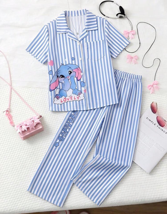 Tween Girls Casual Striped Shirt & Pants Set
