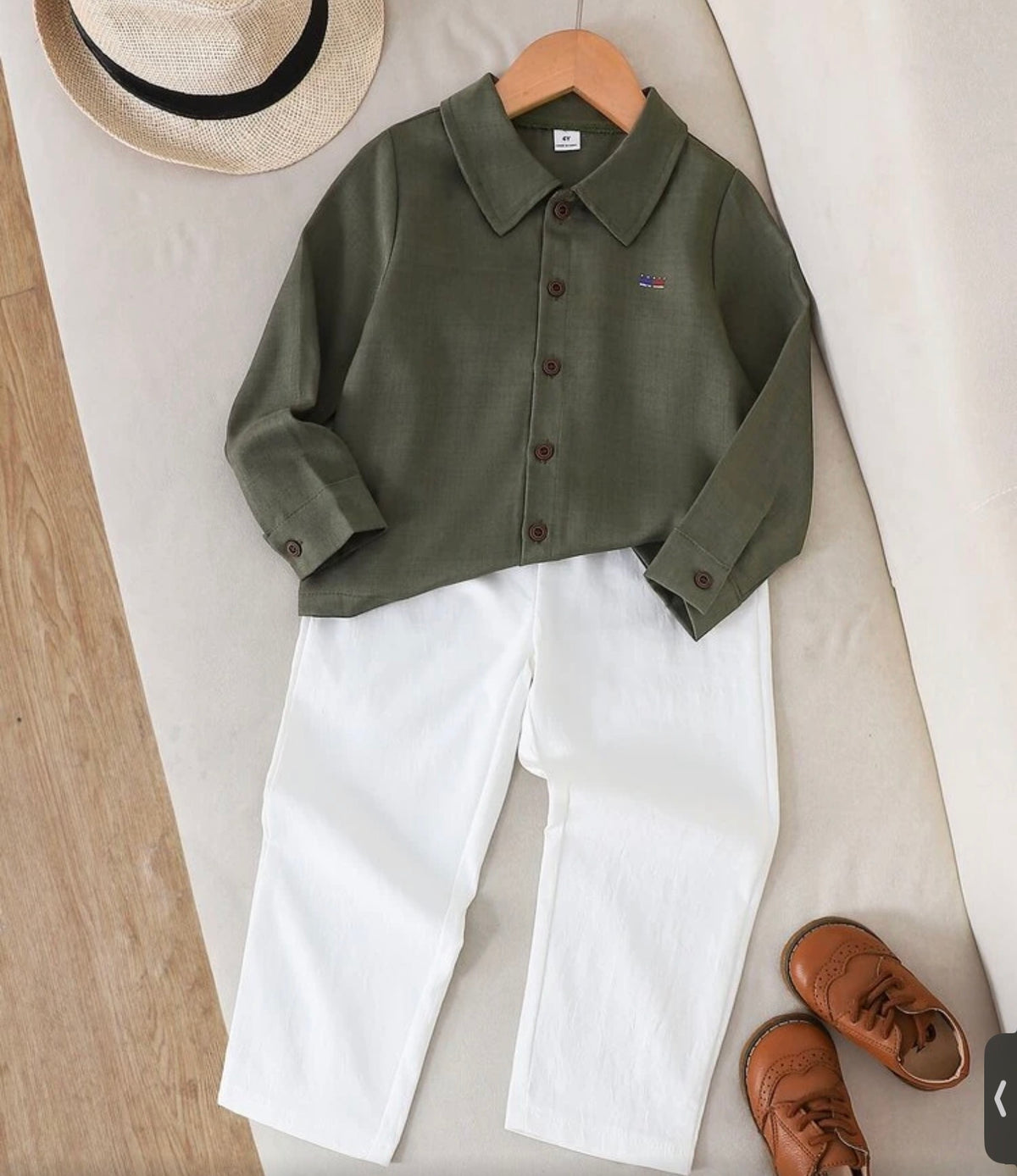 2pcs/Set Winter Woven Fabric Long Sleeve Shirt And Long Pants