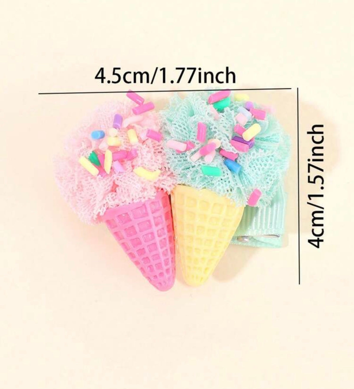 2pcs Ice Cream Hair Clips