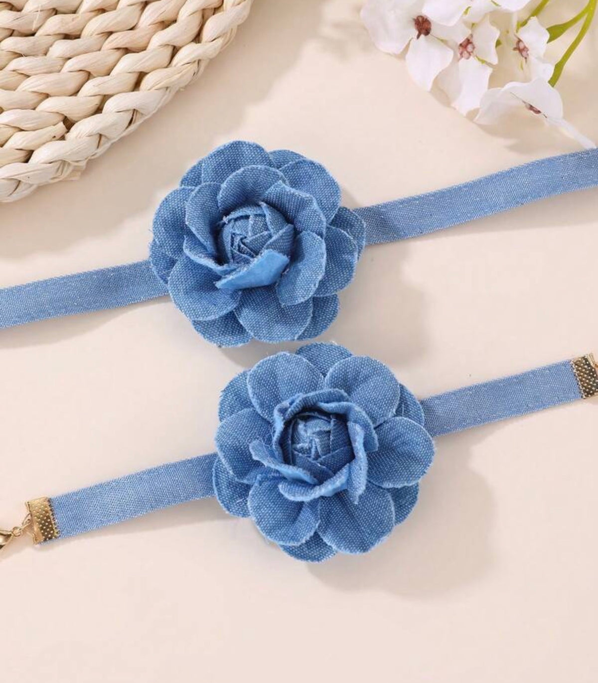 2pcs Girls Floral Pattern Necklace And Bracelet Set