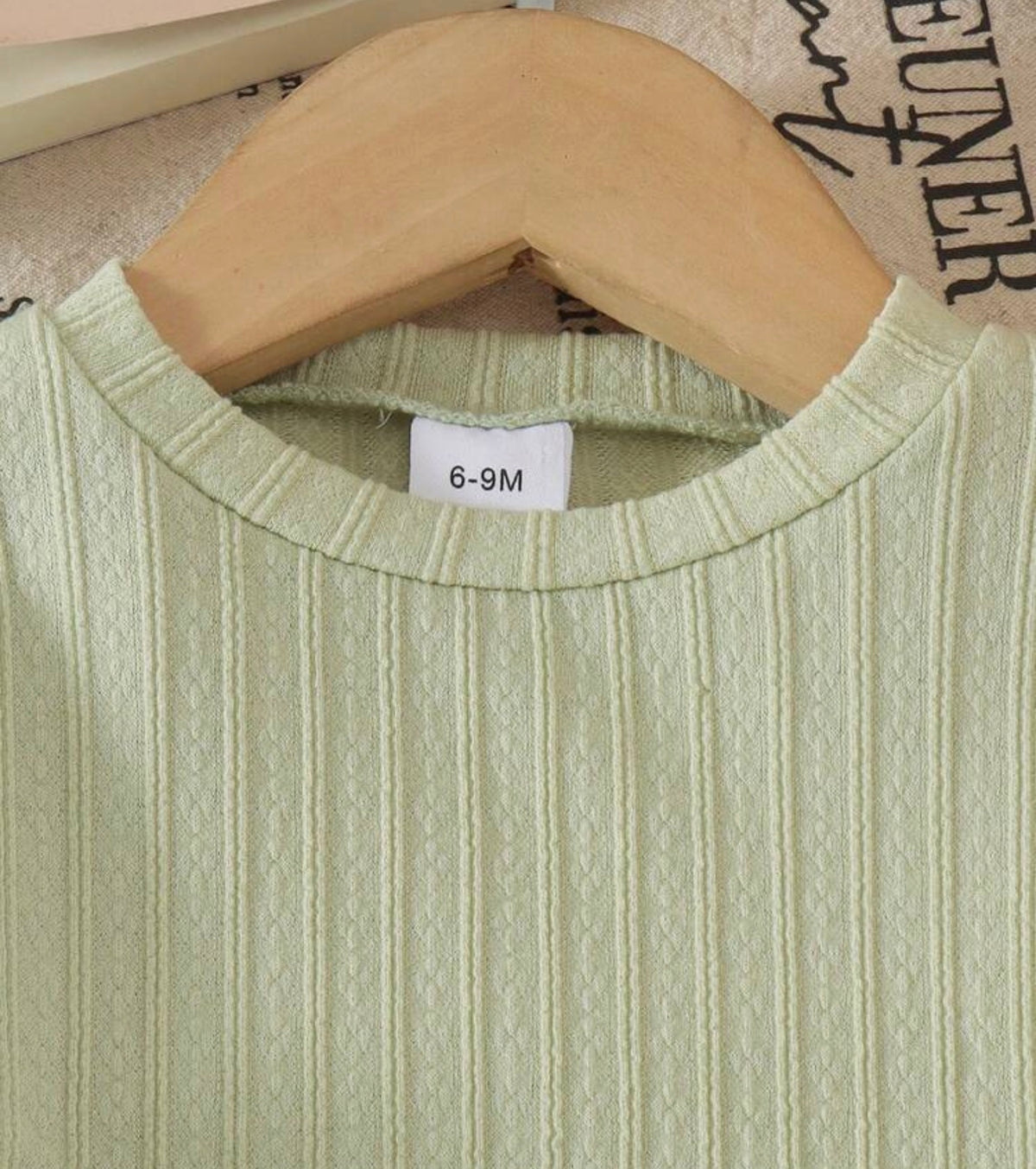 2pcs Preppy Style Knit Long Sleeve Sweatshirt & Skirt Set