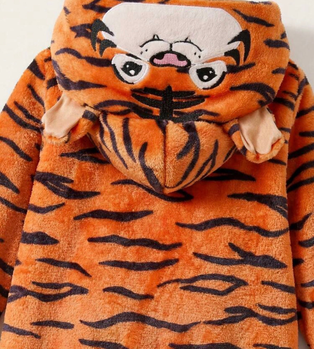 Animal Print Zipper Hooded One-Piece