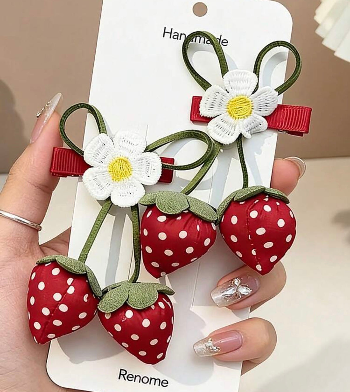 2PCS Strawberry Hair Bow