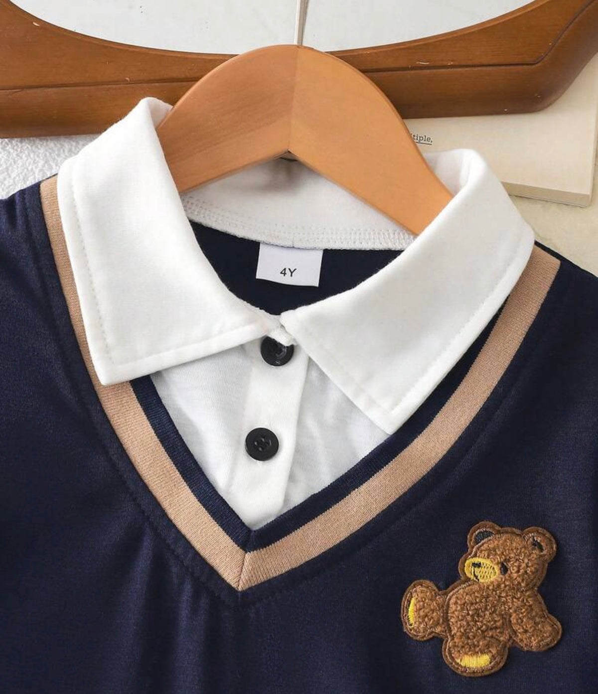 2pcs/Patchwork Contrast Polo Collar Short Sleeve T-Shirt And Solid Color Shorts With Pockets