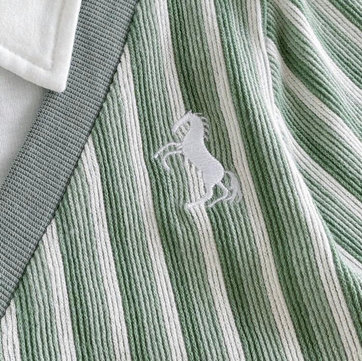 2pcs Long Sleeve Polo Top Paired With Khaki Casual Long Pants,