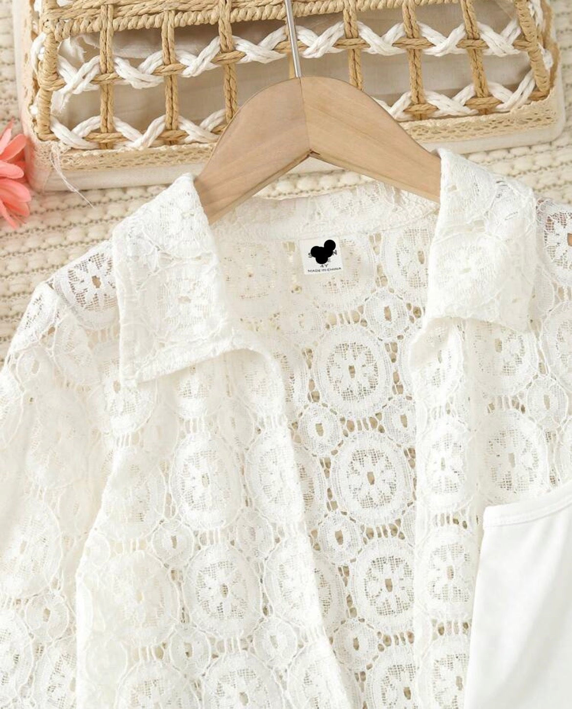 Lace Shirt, Shorts And Camisole Vest Outfit