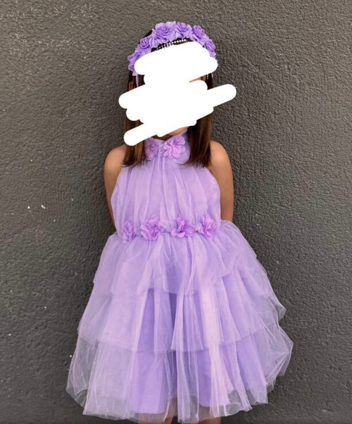 3D Floral Sleeveless Tulle Light Purple Elegant Princess Dress