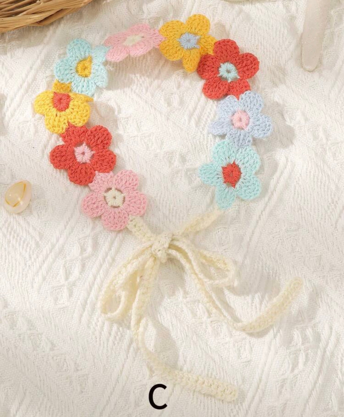 1pc Boho Style Hollow Knitted Sunflower Headband