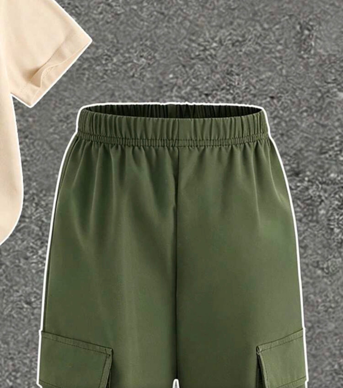 Round Neck Short Sleeve T-Shirt And Long Pants Set