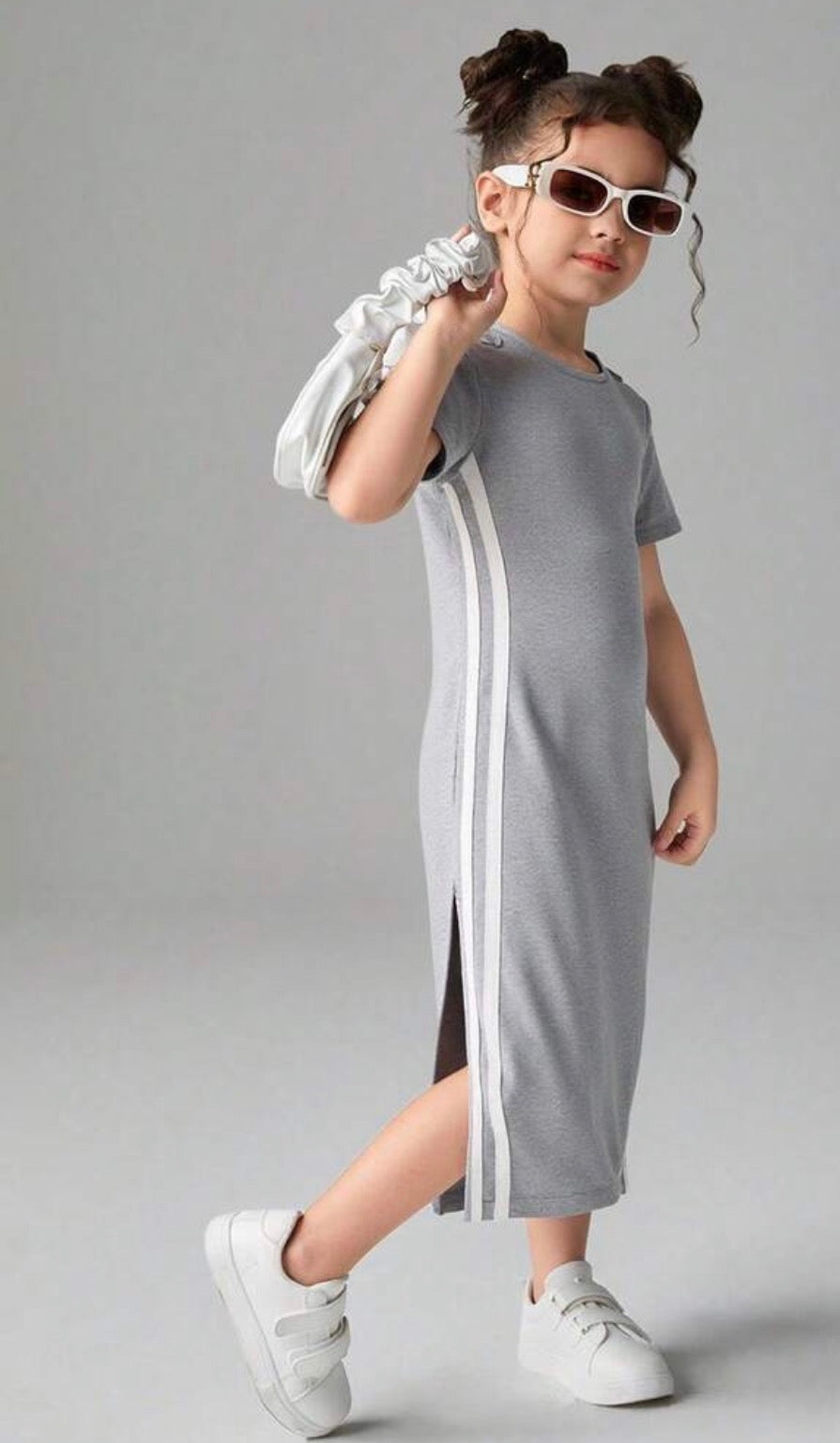 Colorblock Striped Side Slit Dress For Summer