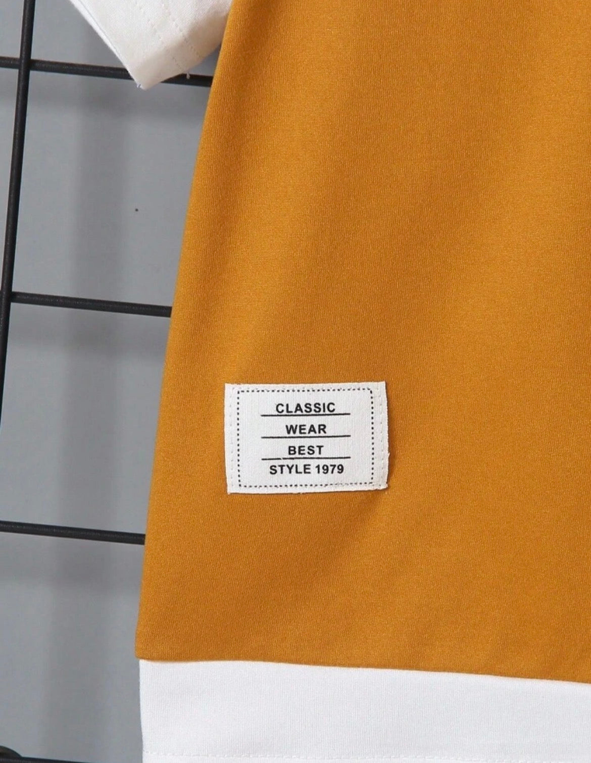 2pcsContrast Color Patchwork Short Sleeve T-Shirt And Pants