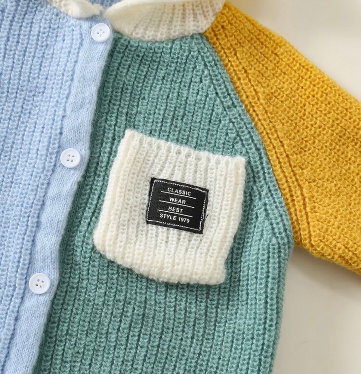 Autumn/Winter Colorful Colorblock Patchwork Knit Hooded Cardigan Sweater