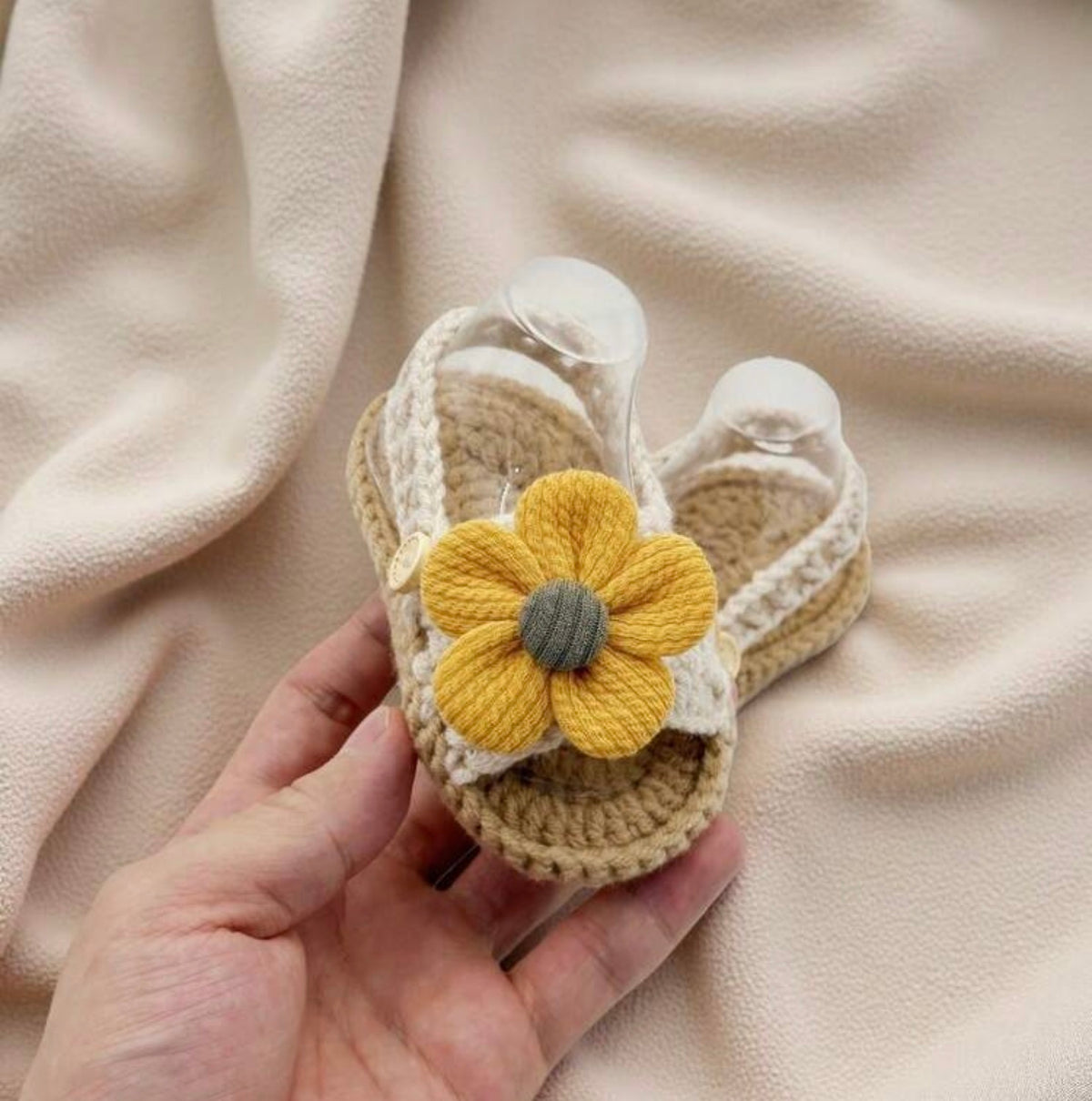 1 Pair Crochet Knitted Infant Sandals