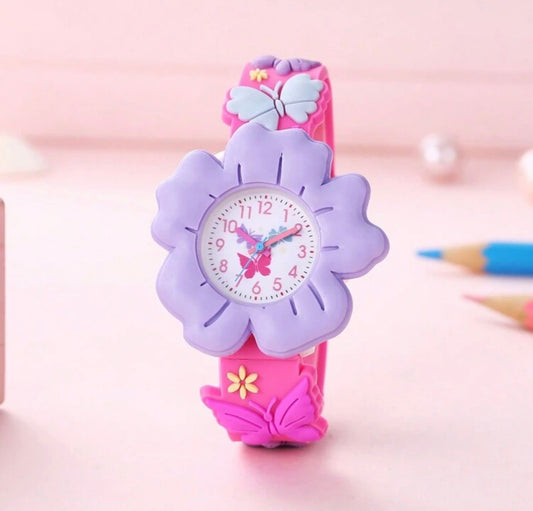 Flower & Butterfly Cartoon Watch, 3d